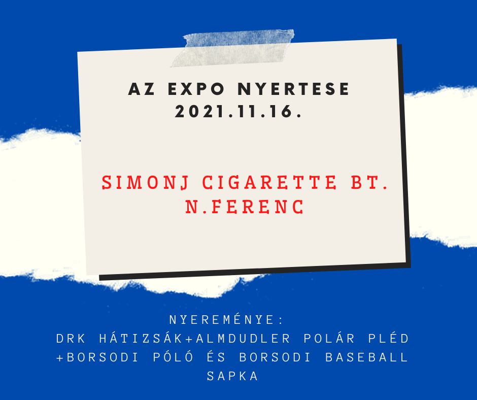 AZ EXPO NYEREMÉNYJÁTÉK SORSOLÁSÁNAK EREDMÉNYE - 11.16.
